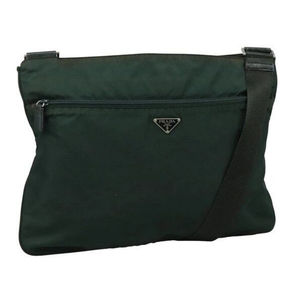 PRADA Shoulder Bag Nylon Green Auth 111079 - Picture 1 of 14